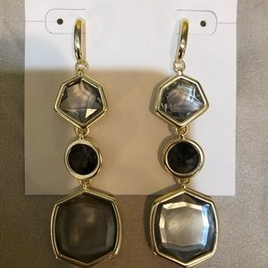 Kendra Scott Natalia Earrings Steel Gray Mix Gold